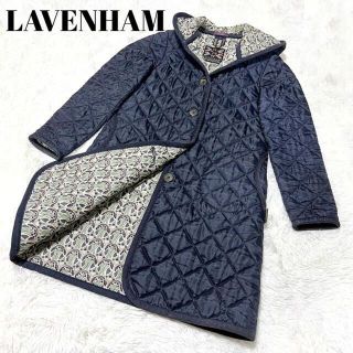 ラベンハム(LAVENHAM)のLAVENHAM ラベンハム キルティングコート リバティ 花柄 ネイビー 36(ロングコート)