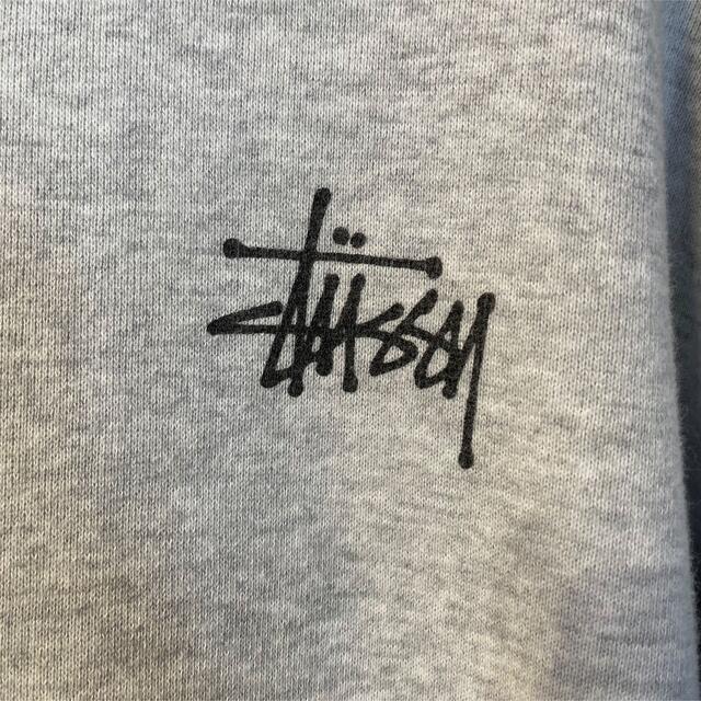 STUSSY ステューシー フーデッドパーカー S ヘザーグレー ビッグロゴ 5