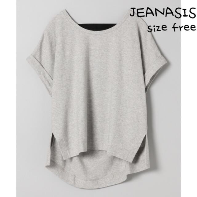 JEANASIS(ジーナシス)のJEANASIS バックゴムTEE グレー　フリーサイズ レディースのトップス(Tシャツ(半袖/袖なし))の商品写真