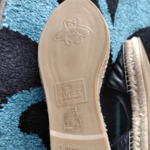 Gucci(グッチ)の新品未使用】GUCCI サンダル マーモント エスパドリーユ レザー ブラック レディースの靴/シューズ(サンダル)の商品写真