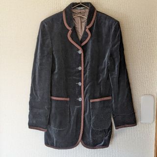 ローラアシュレイ(LAURA ASHLEY)の【vintage】ローラアシュレイ　ハンガリー製　ベロアジャケット　ネイビー　(テーラードジャケット)