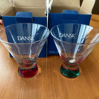 ダンスク(DANSK)のダンスク　カクテルグラス　ピンク　グリーン(グラス/カップ)