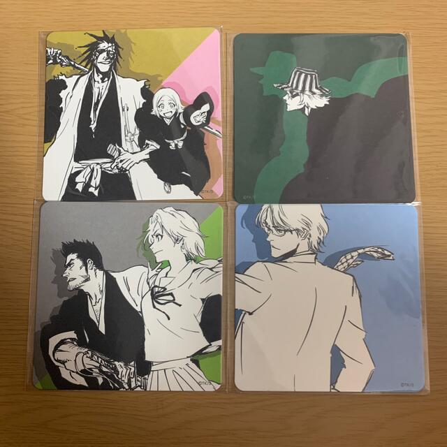 BLEACH 原画展 アートコースター 浦原喜助 剣八＆やちる 黒崎一心＆真咲  エンタメ/ホビーのおもちゃ/ぬいぐるみ(キャラクターグッズ)の商品写真