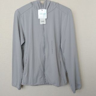 ユニクロ(UNIQLO)のユニクロ キッズ UVカットメッシュパーカー エアリズム (ライトグレー)(ジャケット/上着)