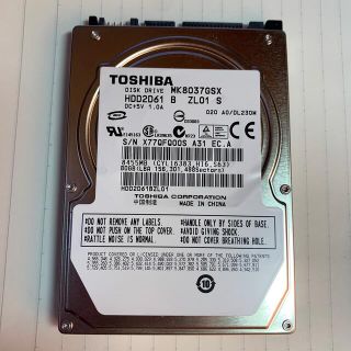 トウシバ(東芝)の2.5 HDD 80GB シリアルATA 中古品(PCパーツ)