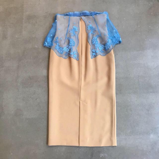 mame kurogouchi  Silk Lace Peplum Skirt