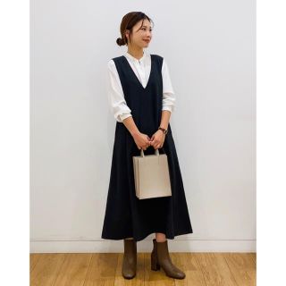 ユニクロ(UNIQLO)のブラッシュドジャージージャンパースカート / UNIQLO/ 未使用 美品(ロングワンピース/マキシワンピース)