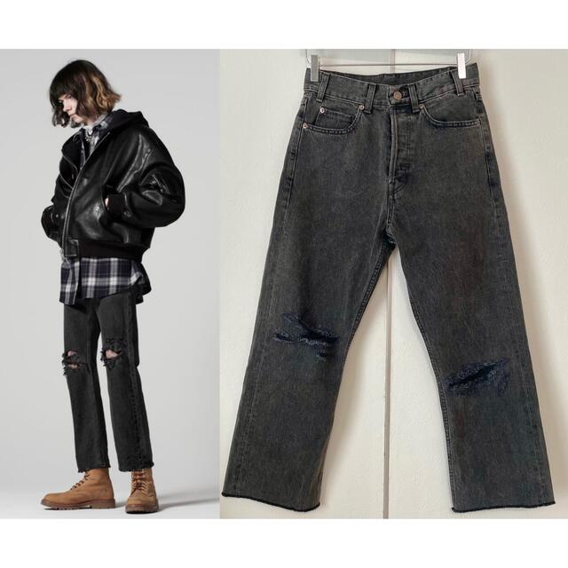 深緑(ふかみどり) CELINE by Hedi Slimane クラッシュ デニム パンツ