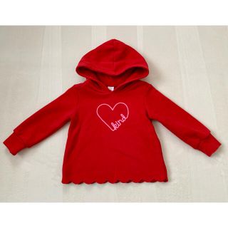 ギャップキッズ(GAP Kids)の【値下げ】GAP ギャップ Loveスカラップ パーカー ハート(Tシャツ/カットソー)