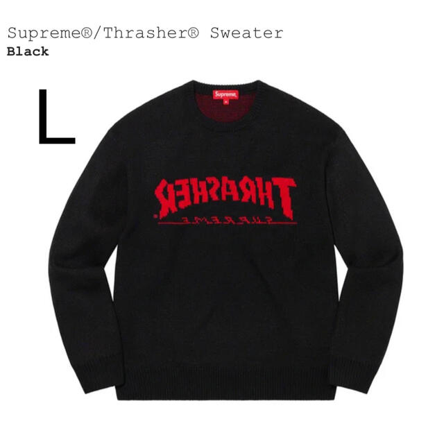 L Supreme Thrasher Sweater Black