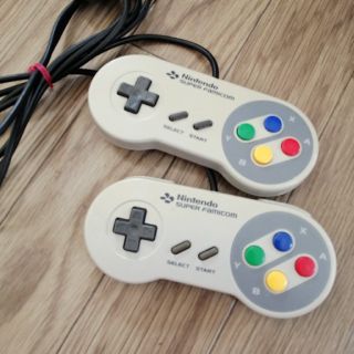 スーパーファミコン(スーパーファミコン)の分解清掃済　動作確認済　任天堂　スーパーファミコン　コントローラー　2本セット②(家庭用ゲーム機本体)