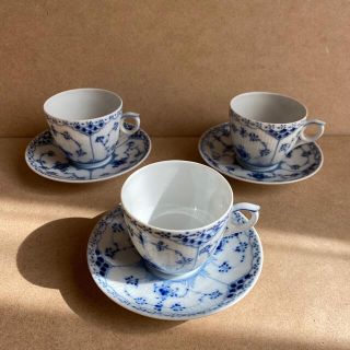 ロイヤルコペンハーゲン(ROYAL COPENHAGEN)の極美品　ロイヤルコペンハーゲン　ハーフレース　珈琲 C&S(グラス/カップ)