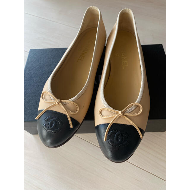 CHANEL バレエシューズ フラット ベージュ 37.5-