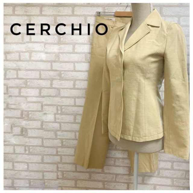 CERCHIO セルッティオ レディース パンツスーツ セットアップ S 黄 レディースのフォーマル/ドレス(スーツ)の商品写真