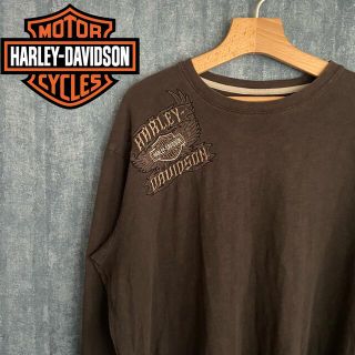 ハーレーダビッドソン(Harley Davidson)の90's  HARLEY-DAVIDSON 刺繍　ロゴ 長袖Tシャツ　カットソー(Tシャツ/カットソー(七分/長袖))