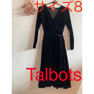 タルボット(TALBOTS)のTalbots❤︎タルボット❤️ 洗える ベロア ブラック ワンピース サイズ8(ロングワンピース/マキシワンピース)