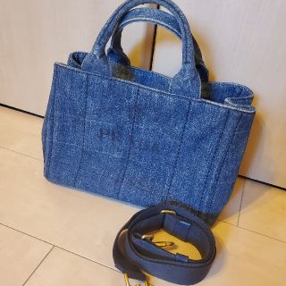 プラダ(PRADA)のプラダ　prada デニム　カナパ　mini　インディゴ(ショルダーバッグ)