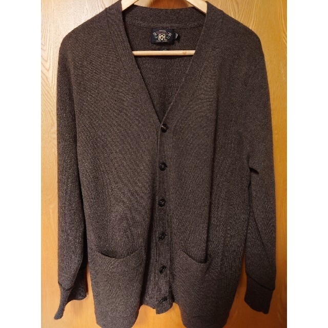 RRL ダブルアールエル Vネック カシミヤ カーディガン ブラウン XL