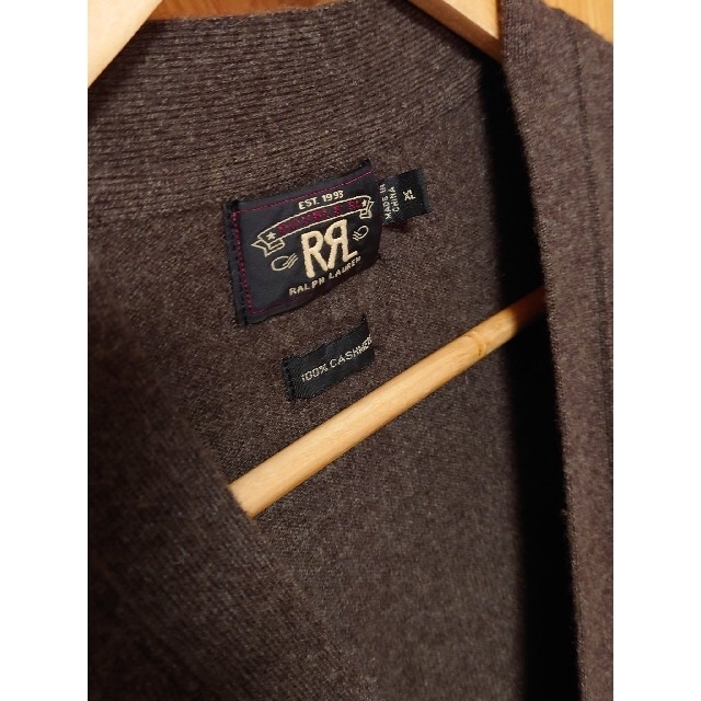 RRL ダブルアールエル Vネック カシミヤ カーディガン ブラウン XL