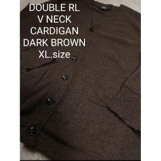 ダブルアールエル(RRL)のRRL ダブルアールエル Vネック カシミヤ カーディガン ブラウン XL(カーディガン)