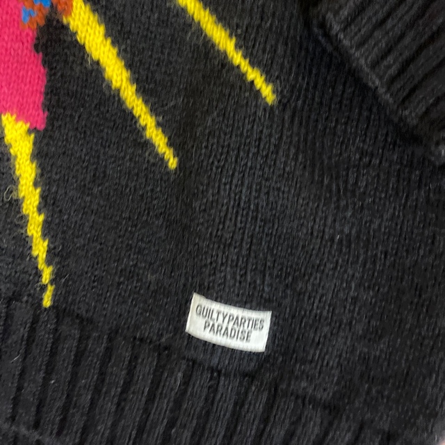 WACKO MARIA(ワコマリア)のワコマリア  ニット　セーター　目張り　マリア　黒　インターシャ　XL ウール メンズのトップス(ニット/セーター)の商品写真