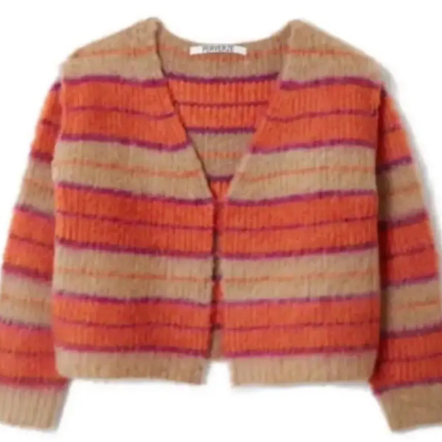 PERVERZE Stripe Mohair Cardigan orange レディースのトップス(カーディガン)の商品写真