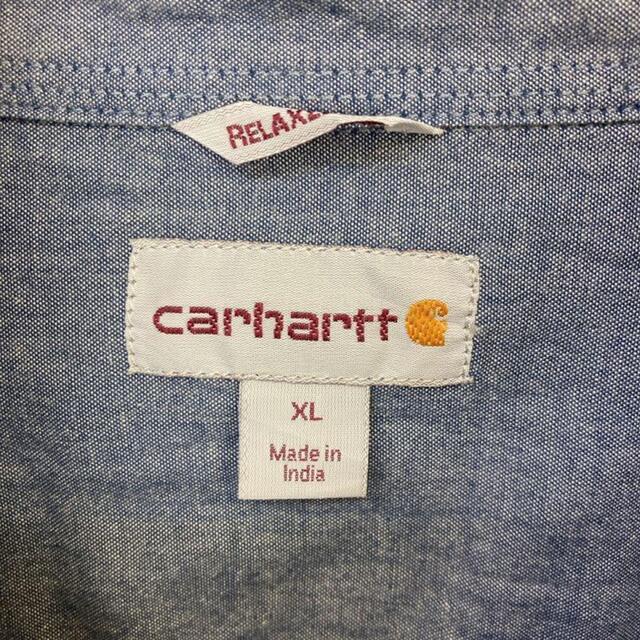 carhartt(カーハート)の希少 90s カーハート シャンブレーシャツ ビッグシルエット タグロゴ 美品 メンズのトップス(シャツ)の商品写真