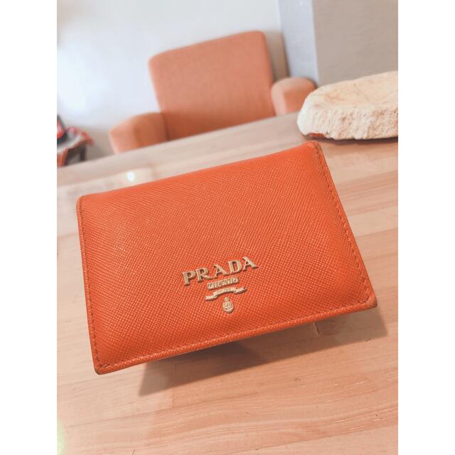 新品 正規品 PRADA 名刺入れ カード ケース オレンジ