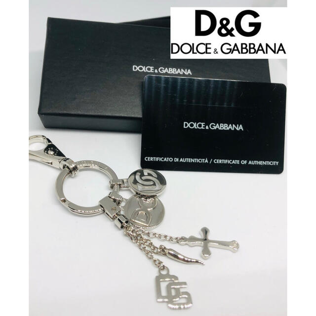 DOLCE&GABBANA - 【美品】ドルガバ キーホルダー キーリング シルバー