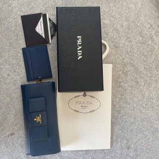 プラダ(PRADA)のPRADA 長財布　SAFFIANO FIOCCO ブルー(財布)