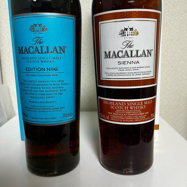 サントリー(サントリー)のザ マッカラン 1824 シエナとザ・マッカラン エディションNo.6 食品/飲料/酒の酒(ウイスキー)の商品写真