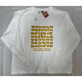 ジーユー(GU)のGU たべっ子どうぶつ　ロングスリーブT長袖　ホワイト　Lサイズ(Tシャツ(長袖/七分))