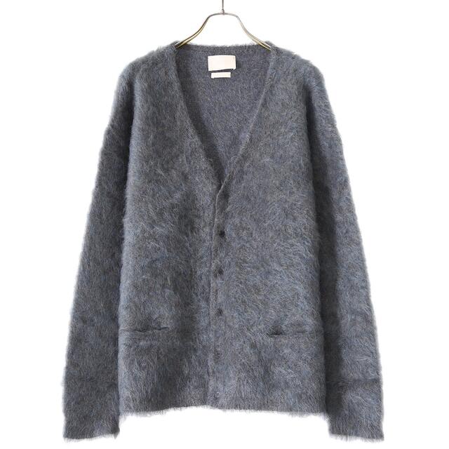 YOKE LOOSED MOHAIR CARDIGAN blue gray