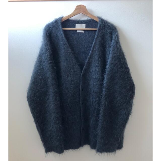 YOKE loosed mohair cardigan 2 blue gray