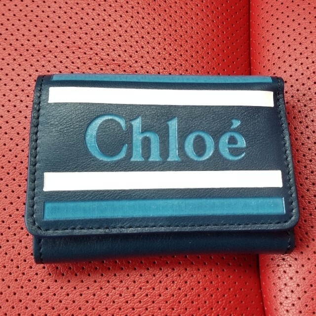 未使用品 Chloe クロエ ミニ財布 三つ折り ヴィック VICK ブルー | フリマアプリ ラクマ