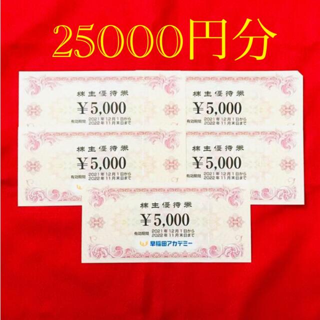 早稲田アカデミー 株主優待券 25,000円 【返品交換不可】 11730円 www ...