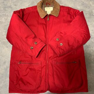 Eddie Bauer - エディバウアー90s ダウンコート 赤 レザーカラー M相当