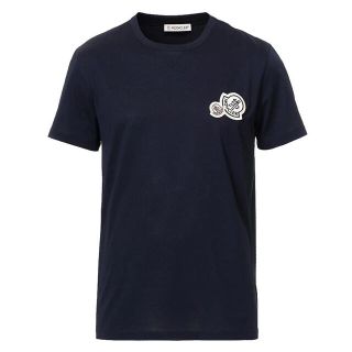 モンクレール(MONCLER)の★希少★ MONCLER Wロゴワッペン Tシャツ Ｍ　モンクレール ネイビー(Tシャツ/カットソー(半袖/袖なし))