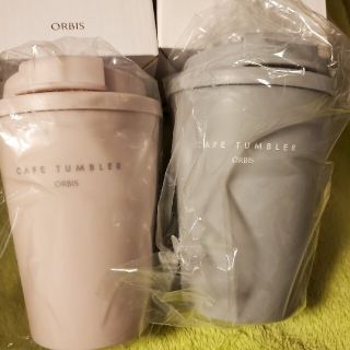 オルビス(ORBIS)のORBIS　カフェタンブラー　非売品　保温保冷　ライトピンク&クールグレー(タンブラー)