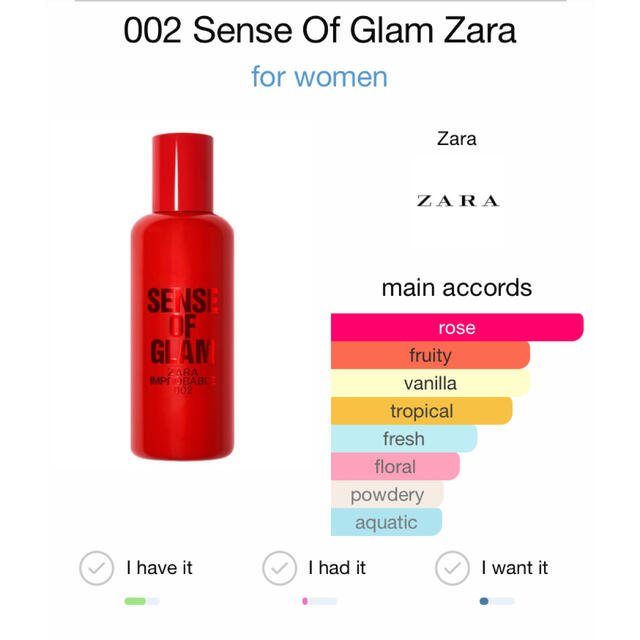 ZARA(ザラ)の【未開封】ZARAオードトワレ「SENSE OF GLAM」30mℓ コスメ/美容の香水(香水(女性用))の商品写真
