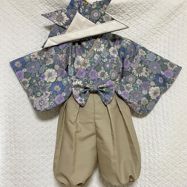 ベビー袴 ハンドメイド袴 完成品 ひな祭り こどもの日 キッズ/ベビー/マタニティのベビー服(~85cm)(和服/着物)の商品写真