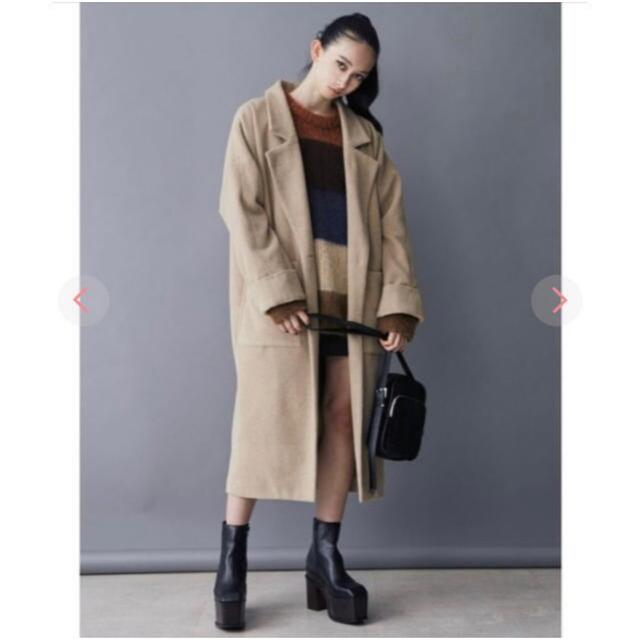 EMODA(エモダ)のEMODA♡ブラウンコート レディースのジャケット/アウター(ロングコート)の商品写真