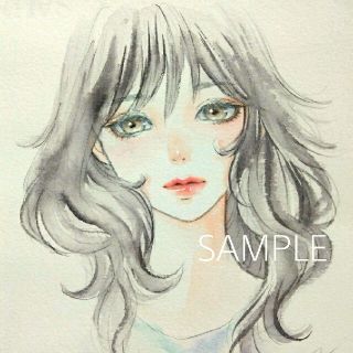 専用　手描きイラスト　オリジナル　水彩画　女の子(絵画/タペストリー)