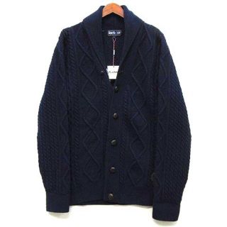 バーブァー(Barbour)のバブアー Barbour ケーブル ニット ショールカラー カーディガン 紺 L(カーディガン)