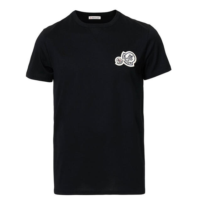 ★希少★ MONCLER Wロゴワッペン Tシャツ Ｍ　モンクレール ブラック