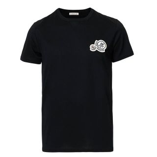 ★希少★ MONCLER Wロゴワッペン Tシャツ Ｍ　ブラック モンクレール