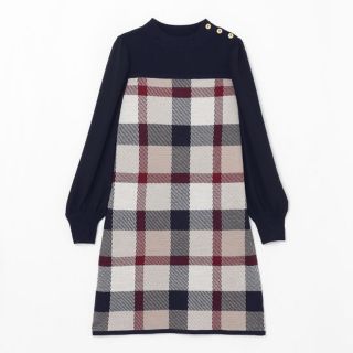 バーバリーブルーレーベル(BURBERRY BLUE LABEL)の【〜3/18まで値下げします】美人百花コラボワンピース　36(ひざ丈ワンピース)