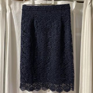 ユニクロ(UNIQLO)のユニクロ花柄レーススカート(ひざ丈スカート)