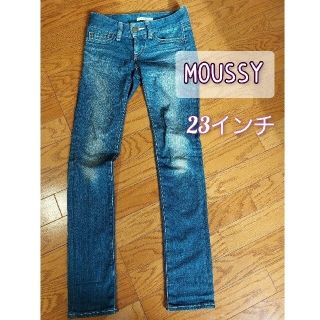 マウジー(moussy)のマウジー　MOUSSY　ストレッチ ストレート　スリム　ホワイトステッチ　23(スキニーパンツ)