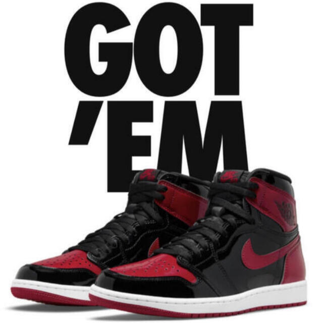 靴/シューズNIKE Air Jordan 1 AJ1 Patent Bred 26.5cm